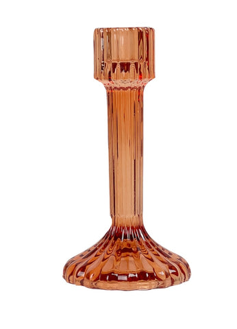 Tall Glass Dinner Candle Holder - Hawaiian Sunset