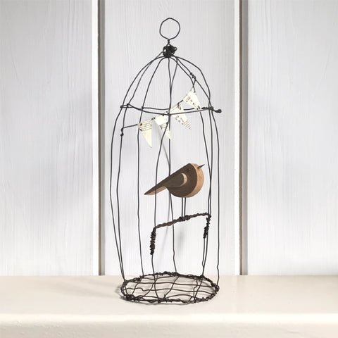 Rusty Wire Bird Cage - Large