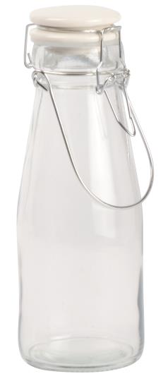 Glass Bottle w/white enamel clip lid 500ml