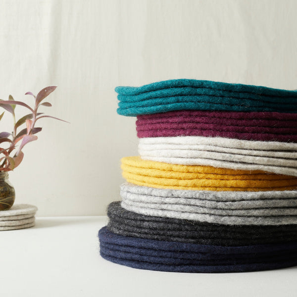 Felted Place Mats - Set of 4 Navy Blue