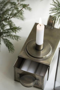 Metal Candle Box Holder f/dinner candles