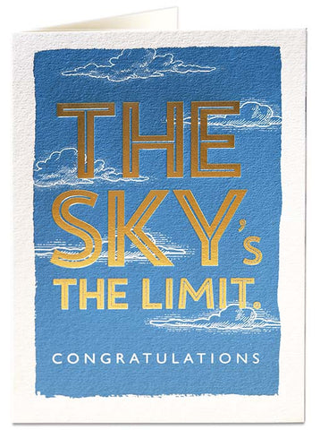 Letterpress Card - The Sky’s The Limit