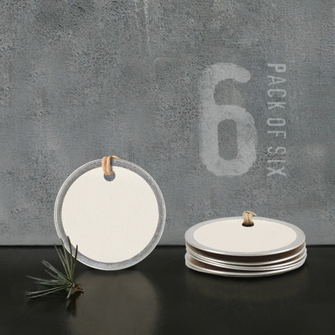 Cream Metal Edged Tags - Pack of 6