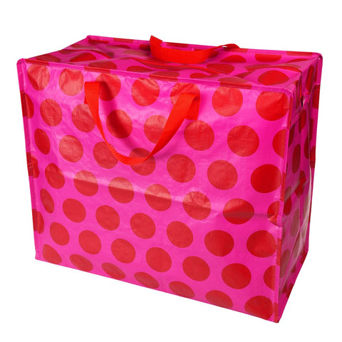 Spotty Red & Pink Design Recycled Plastic Jumbo Storage Bag