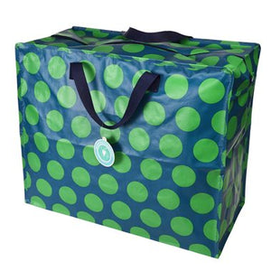 Spotty Green & Blue Design Recycled Plastic Jumbo Storage Bag