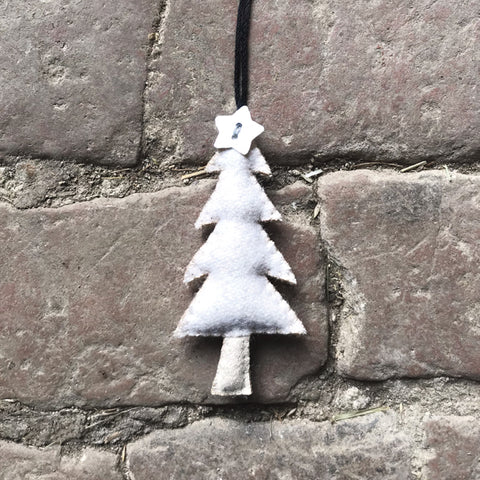 Small White Felt Hanging Christmas Tree