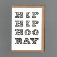 Letterpress Card - Hip Hip Hooray