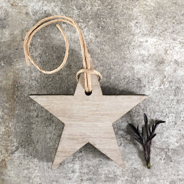 Wood Star Tag