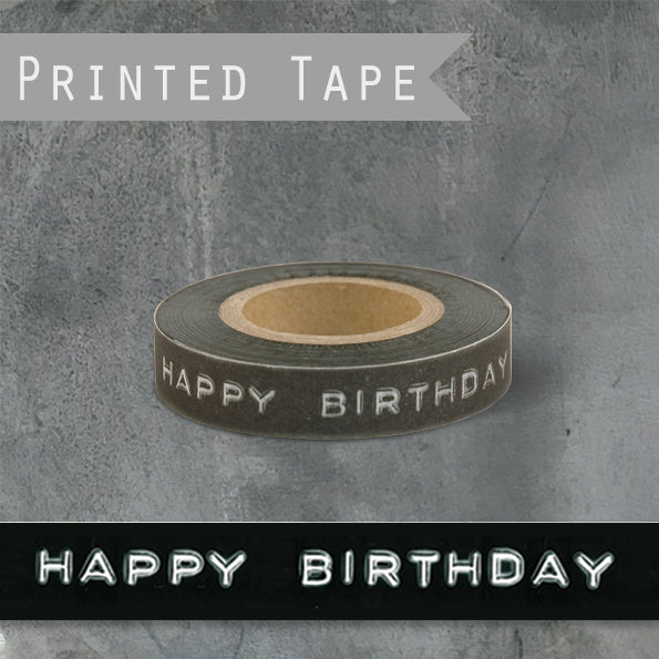 East of India - Happy Birthday Black Printed Tape