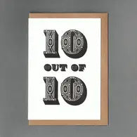 Letterpress Card - 10 out of 10