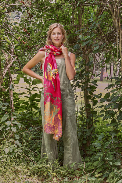 Powder Hovering Hummingbird Print Scarf