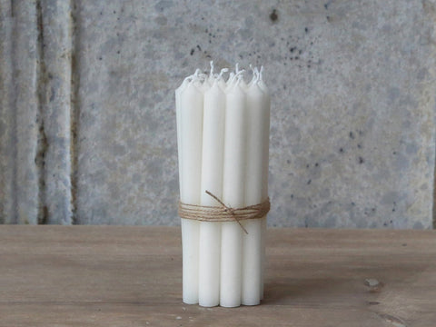 White Short Taper Candle Bundle of 10