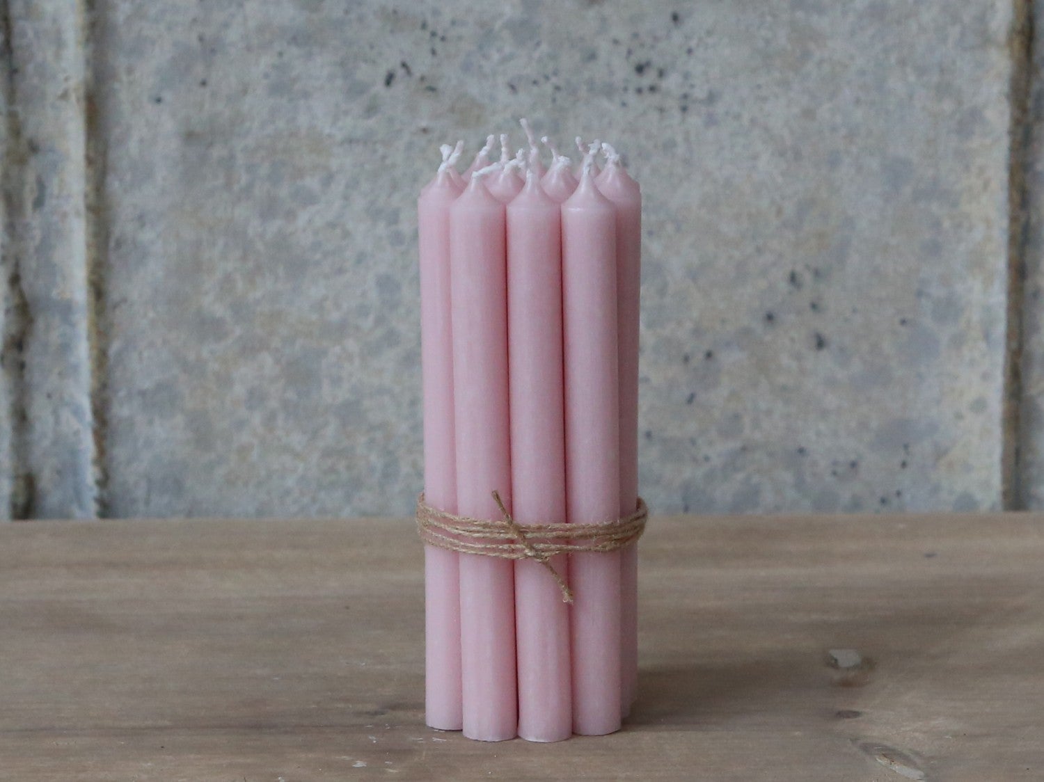 Powder Pink Short Taper Candle Bundle of 10