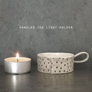 Handled Tea Light Holder - Dimpled