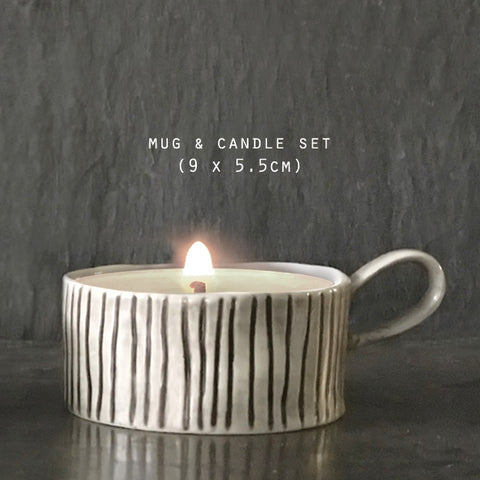 Mug & Candle Set - Striped