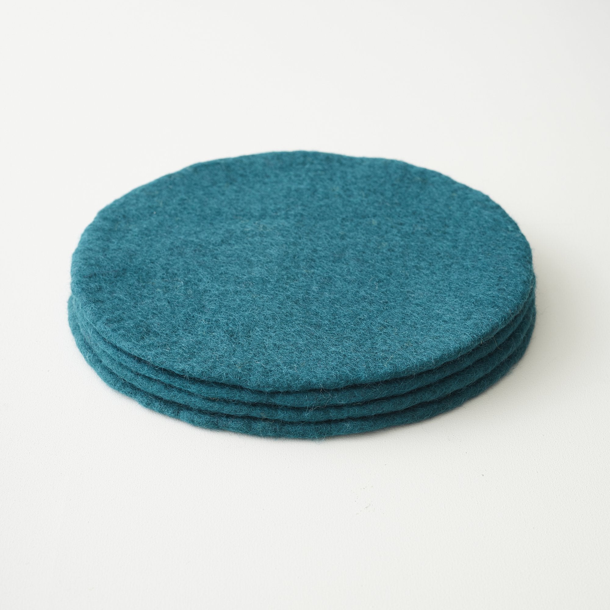 Set of 4 Teal Felted Place Mats