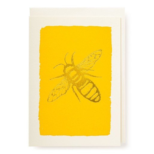 Letterpress Card - Gold Bee