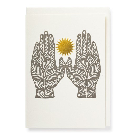 Letterpress Mini Card - Two Hands