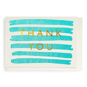 Letterpress Card - Thank You Stripes