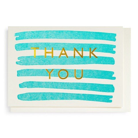 Letterpress Card - Thank You Stripes