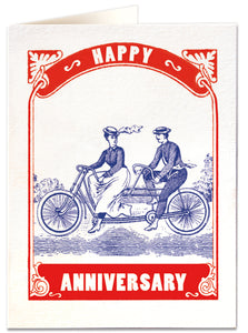 Letterpress Card - Anniversary Tandem Bicycle