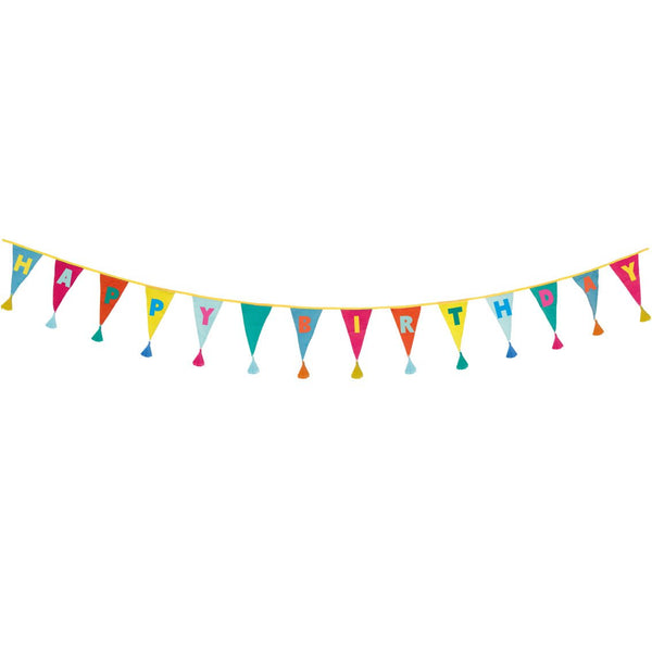 Rainbow Happy Birthday Fabric Bunting - 3m