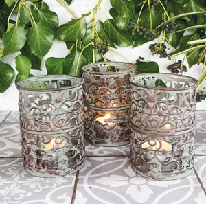 Filigree TeaLight Lantern Verdigree