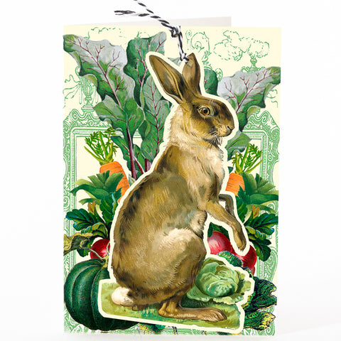 Madame Treacle Fandangle Card - Rabbit in Vegetable Garden