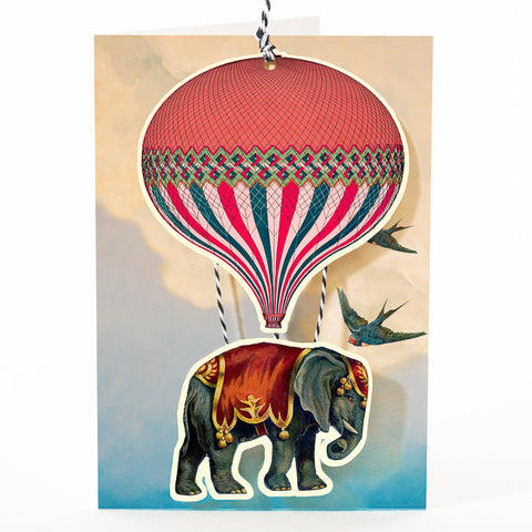 Madame Treacle Fandangle Card - Hot Air Balloon & Elephant