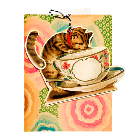 Madame Treacle Fandangle Card - Cat & Teacup