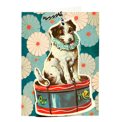Madame Treacle Fandangle Card - Dog on a Drum