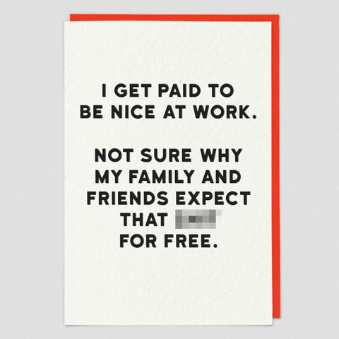 Funny Rude Card - Nice