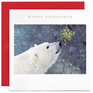 Susan O'Hanlon Christmas Card - Polar Bear & Mistletoe