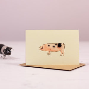 Mini Card - Gloucester Old Spot Pig