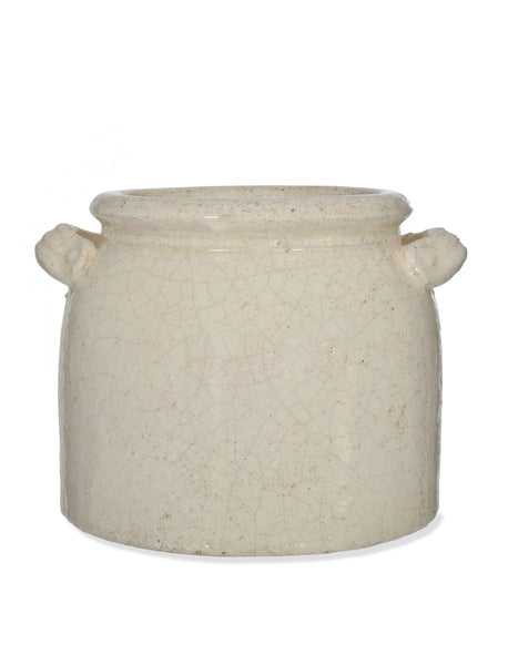 Ravello Crackle Glaze Pot w Handles