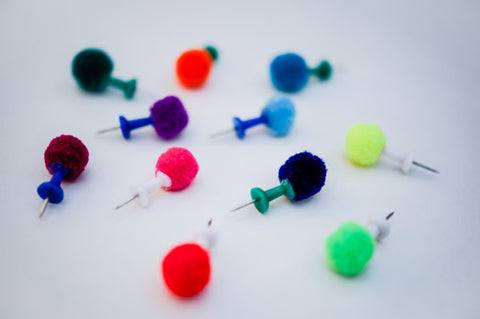Box of Pom Pom Push Pins