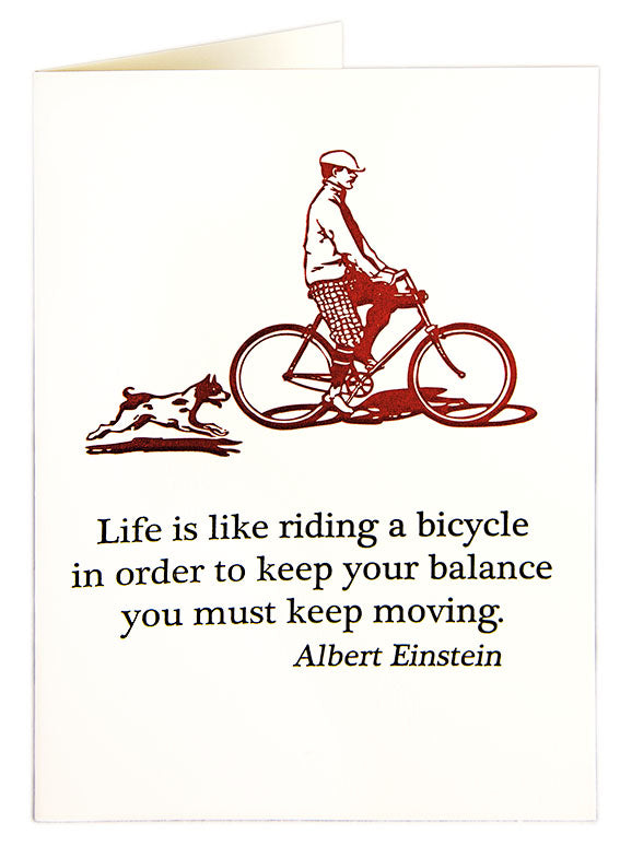 Letterpress Card - Riding A Bicycle