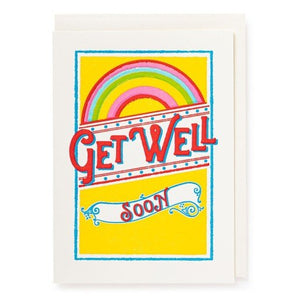 Letterpress Card - Get Well Rainbow