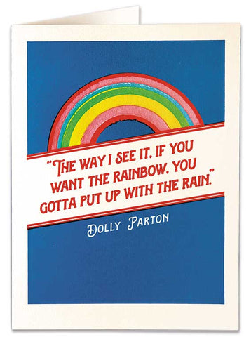 Letterpress Card - Dolly Parton Rainbow