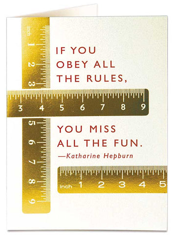 Letterpress Card - The Rules