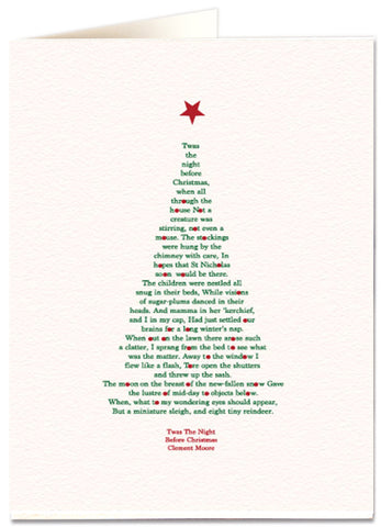 Letterpress Christmas Card - Night Before Christmas