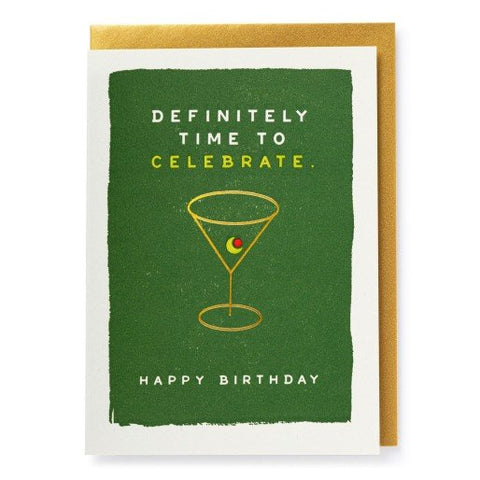 Letterpress Card - Definately Time To Celebrate