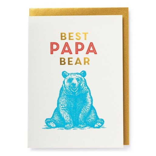 Letterpress Card - Best Papa Bear