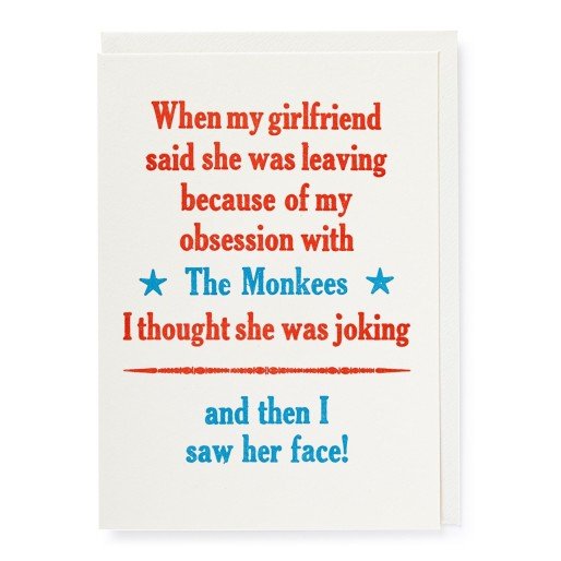 Letterpress Card - The Monkees