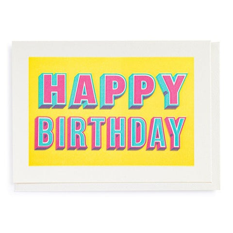 Letterpress Card - Happy Birthday