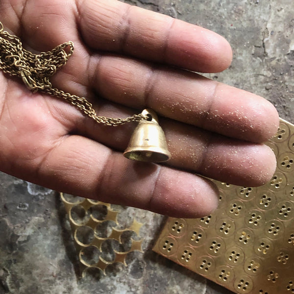 Quirky Brass Bell Necklace
