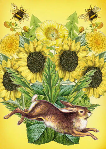 Madame Treacle Card - Sunflower & Rabbit