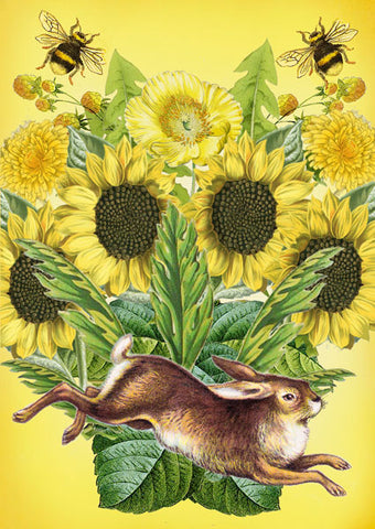 Madame Treacle Card - Sunflower & Rabbit