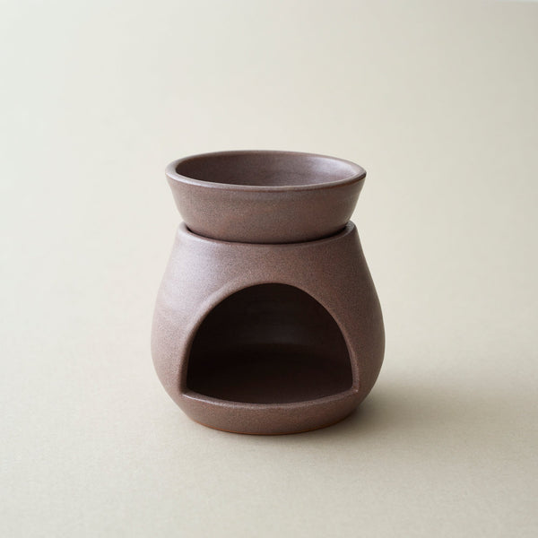 Handmade Glazed Stoneware Essential Oil Wax Melt Burner - Mineral Brown