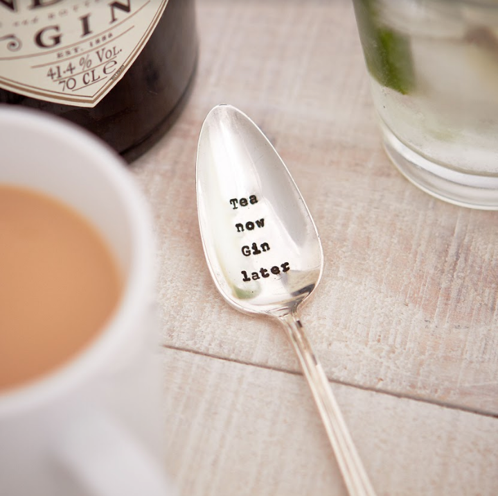 Vintage Teaspoon - Tea Now Gin Later